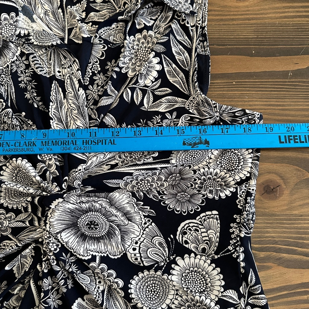 Women’s Tommy Hilfiger Black White Floral Sleeveless Dress Size 16 - Picture 6 of 8